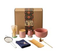 Set da tè Matcha 9pcs Matcha Set With Ceramic Bowl, Whisk And Tea Spoon, Ceremony(Pink)