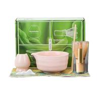 Set da tè Matcha rosa da 4 pezzi con ciotola e frusta in bambù, 100 setole per la tradizionale cerimonia del tè
