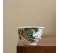 Set Da Tè Per Adulti 2 Pz/set Sugna Giada Porcellana Bianca Kungfu Tazze Tè Stile Cinese Dragan Modello Ciotola Master Cup Artigianato Ceramica Teaware Set Da Tè Portatili(A)