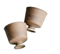 Set Da Tè Per Adulti 2pz Tazza Da Tè Per La Degustazione Del Maestro Piede Alto Retro Old Rock Clay Teacup Pure In Ceramica Argentata Tracciata A Mano Set Da Tè Portatili