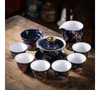 Set Da Tè Per Adulti 9 Pz/set Handmade Household Teaware Palazzo Cinese Di Lusso In Ceramica Set Tè Dipinto A Mano Fiore E Uccello Porcelain Teapot Set Da Tè Portatili(C)