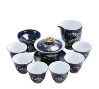 Set Da Tè Per Adulti 9 Pz/set Handmade Household Teaware Palazzo Cinese Di Lusso In Ceramica Set Tè Dipinto A Mano Fiore E Uccello Porcelain Teapot Set Da Tè Portatili(A)