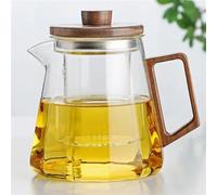 Set Da Tè Per Adulti Caffettiera Stufa A Gas Elettrica Di Ceramica Per Bollire Teiera 800ML Calore Resistan Vetro Manico Legno Set Tè Puer Bollitore Set Da Tè Portatili(D)