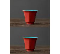 Set Da Tè Per Adulti Casa Piccola Tazza Di Degustazione Del Tè Kung Fu Teaset 2pc Palazzo Fatto A Mano Smalto Rosso Da In Ceramica Esagonale Puer Master Cup Set Da Tè Portatili
