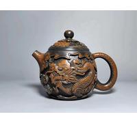 Set Da Tè Per Adulti Cina Jianshui Viola Argilla Non Yixing Ceramica Fatta A Mano Pieno Drago Intagliare Teiera Bollitore Porcellana Kung Fu Tea Set Drinkware Set Da Tè Portatili(B)