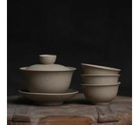 Set Da Tè Per Adulti Ciotole Cinesi Chawan Mini 100ml Per Il Tè Zuppiera In Ceramica Solida Con Coperchio Set Da Kung Fu Viaggio Set Da Tè Portatili(Bowl and 3pcs cup)