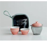 Set Da Tè Per Adulti Creativo Zucca Di Vetro Express Cup 1 Pentola 3 Tazze Con Borse Borsa Portatile Per Esterni Piccolo Set Da TèDa Viaggio Fresco Può Filtrare Ceramica Set Da Tè Portatili(C)