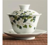 Set Da Tè Per Adulti Dipinto A Mano Chrysanthemum Tea Tureen Set Ceramic Handmade Kung Fu Creative Office Bowl With Saucer Drinkware Set Da Tè Portatili(B)