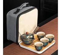 Set Da Tè Per Adulti Fiore Portatile Squisito Cinese Gongfu Kung Fu Set Tè Teiera In Ceramica In Legno Maniglia Laterale Pentola Tazza Articoli Attrezzature Set Da Tè Portatili(A1)