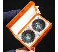 Set Da Tè Per Adulti Forno Cambiamento Tianmu Smalto Jianzhan Tazza Tè Intarsiato Mano Set Tazze In Argento Kung Fu Ceramica Master Set Da Tè Portatili(A)