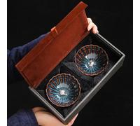 Set Da Tè Per Adulti Forno Cambiamento Tianmu Smalto Jianzhan Tazza Tè Intarsiato Mano Set Tazze In Argento Kung Fu Ceramica Master Set Da Tè Portatili(E)