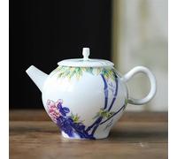 Set Da Tè Per Adulti Home Set Da Tè Bevande 200ml Bollitore Con Filtro Portatile Viaggio Palazzo Di Lusso In Ceramica Teiere Dipinte A Mano Fiori E Uccelli Teiera Set Da Tè Portatili(C)