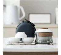 Set Da Tè Per Adulti Kit Set Teiera Tazza Tè Zen Per Preparazione Per Casa Viaggio Borsa Portatile Per Esterni Cinese Forniture 1 Ciotola 3 Tazze Set Da Tè Portatili(A)