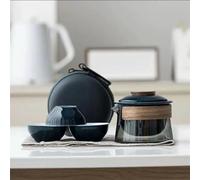 Set Da Tè Per Adulti Kit Set Teiera Tazza Tè Zen Per Preparazione Per Casa Viaggio Borsa Portatile Per Esterni Cinese Forniture 1 Ciotola 3 Tazze Set Da Tè Portatili(C)