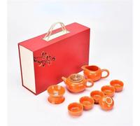 Set Da Tè Per Adulti Kung Fu Pot Home Office Regali Per La Cerimonia Buona Fortuna Set Da Tè Cachi Set Da Tè Portatili(Type-C)