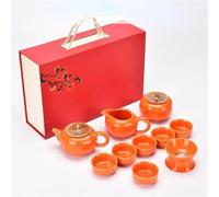 Set Da Tè Per Adulti Kung Fu Pot Home Office Regali Per La Cerimonia Buona Fortuna Set Da Tè Cachi Set Da Tè Portatili(Type-D)