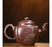 Set Da Tè Per Adulti Lampada Da Palazzo Fatta A Mano Bollitore Per Minerale Grezzo Set Tè Zisha Teiera Quadrata In Argilla Viola Yixing Cinese Di Grande Capacità Set Da Tè Portatili