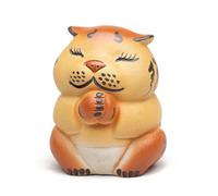 Set Da Tè Per Adulti Ornamenti Statua Tigre Dello Zodiaco Cinese Yixing Set Da Tè Fatto A Mano In Argilla Viola Collezione Di Artigianato Per Animali Domestici Set Da Tè Portatili(A)