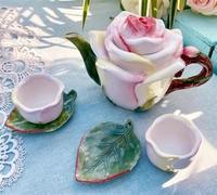 Set Da Tè Per Adulti Pratica Decorazione Domestica Teiera Tazza Ristorante Ufficio Resto Bere Set Da Tè Regalo In Ceramica Rosa Set Da Tè Portatili