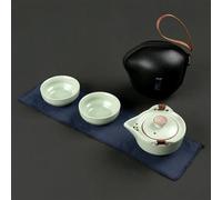 Set Da Tè Per Adulti Set Da Tè Doppio In Porcellana Regalo Per La Decorazione Della Casa Tazza TèDa Viaggio Portatile Teiera Moderni In Ceramica Verde Pallido Set Da Tè Portatili(D)