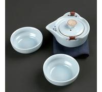 Set Da Tè Per Adulti Set Da Tè Doppio In Porcellana Regalo Per La Decorazione Della Casa Tazza TèDa Viaggio Portatile Teiera Moderni In Ceramica Verde Pallido Set Da Tè Portatili(C)