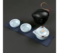 Set Da Tè Per Adulti Set Da Tè Doppio In Porcellana Regalo Per La Decorazione Della Casa Tazza TèDa Viaggio Portatile Teiera Moderni In Ceramica Verde Pallido Set Da Tè Portatili(F)