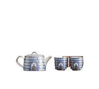 Set Da Tè Per Adulti Set Da Tè Kung Fu, Confezione Regalo Con Una Pentola E Due Tazze Come Teiera Retrò In Argento Fatta A Mano Wanfo Per La Casa Set Da Tè Portatili(Type-A)