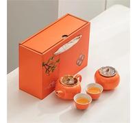 Set Da Tè Per Adulti Set Da Tè Kung Fu Regali Del Festival Per Un Amico Insegnante 6 Pezzi Creativo Forma Di Arancione Confezione Regalo Tazza In Ceramica Set Da Tè Portatili(Type-A)