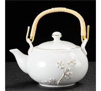 Set Da Tè Per Adulti Set Da Tè Kungfu Bollitore In Ceramica 660ml Teiera In Porcellana Dipinta Bianca Pentola Con Fascio Di Sollevamento In Filtro Per Il Set Da Tè Portatili(Type-C)