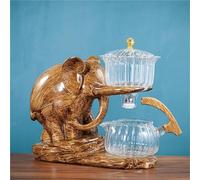 Set Da Tè Per Adulti Set Da Tè Pu'er Oolong Teiera E Di Tazze In Vetro Resistente Al Calore Con Base Creativo A Forma Elefante Automatico Set Da Tè Portatili(Type-E)
