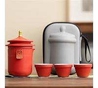 Set Da Tè Per Adulti Set Da Tè Viaggio In Vetro Per La Casa Accessori Portatili Per Esterni Artigianato Kit Museo Del Palazzo 1 Pentola 3 Tazze Set Da Tè Portatili(A)