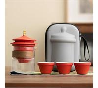 Set Da Tè Per Adulti Set Da Tè Viaggio In Vetro Per La Casa Accessori Portatili Per Esterni Artigianato Kit Museo Del Palazzo 1 Pentola 3 Tazze Set Da Tè Portatili(B)