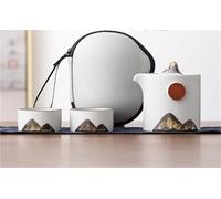 Set Da Tè Per Adulti Set Di Tazze Ceramica Teiera Per La Preparazione Tè Borse Portatili Per Esterni Kit Per Da Montagna Dipinto A Mano Vintage Grezzo Set Da Tè Portatili(Type-B)