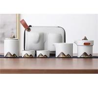 Set Da Tè Per Adulti Set Di Tazze Ceramica Teiera Per La Preparazione Tè Borse Portatili Per Esterni Kit Per Da Montagna Dipinto A Mano Vintage Grezzo Set Da Tè Portatili(Type-H)