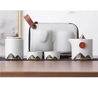 Set Da Tè Per Adulti Set Di Tazze Ceramica Teiera Per La Preparazione Tè Borse Portatili Per Esterni Kit Per Da Montagna Dipinto A Mano Vintage Grezzo Set Da Tè Portatili(Type-D)