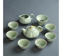 Set Da Tè Per Adulti Set In Ceramica Kung Fu Teiera Tazza Infusore Per Tè Cinese 6 Tazze Set Da Tè Portatili(C)
