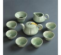 Set Da Tè Per Adulti Set In Ceramica Kung Fu Teiera Tazza Infusore Per Tè Cinese 6 Tazze Set Da Tè Portatili(A)