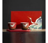 Set Da Tè Per Adulti Set Tazze Vintage Tazza Tè Ceramica Con Vassoio Kung Fu Per Coppie Trasformazione Della Carpa Koi Dipinta Set Da Tè Portatili(B)