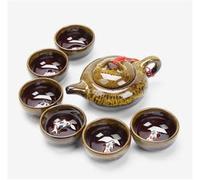 Set Da Tè Per Adulti Set Tè 7 Pezzi Lo Squisito Celadon Include 6 Tazze 1 Teiera Marca Kung Fu Tazza Regalo Unico Set Da Tè Portatili(B)