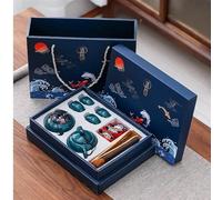 Set Da Tè Per Adulti Set Tè Kung Fu Confezione Regalo Per Amici Cerimonia Cinese Ceramica Una Pentola Quattro Tazze Con Lattine Portatile Per Auto Set Da Tè Portatili(R)