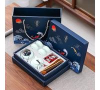Set Da Tè Per Adulti Set Tè Kung Fu Confezione Regalo Per Amici Cerimonia Cinese Ceramica Una Pentola Quattro Tazze Con Lattine Portatile Per Auto Set Da Tè Portatili(Q)