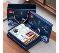Set Da Tè Per Adulti Set Tè Kung Fu Confezione Regalo Per Amici Cerimonia Cinese Ceramica Una Pentola Quattro Tazze Con Lattine Portatile Per Auto Set Da Tè Portatili(M)