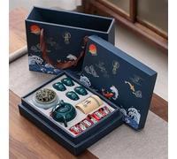 Set Da Tè Per Adulti Set Tè Kung Fu Confezione Regalo Per Amici Cerimonia Cinese Ceramica Una Pentola Quattro Tazze Con Lattine Portatile Per Auto Set Da Tè Portatili(E)