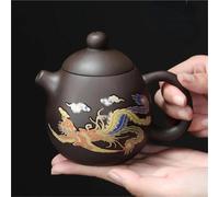 Set Da Tè Per Adulti Set Tè Kung Fu, Teiera In Argilla Viola Fatta Mano Ideale Per Gli Amanti Del Forma Uovo Di Drago Camaleonte Che Cambia Colore, Casa Creativa Set Da Tè Portatili(Type-A)