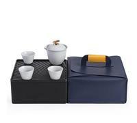 Set Da Tè Per Adulti Set Tè Viaggio Portatile Esterno Con Vassoio Tazza Crepa Kung Fu Una Pentola Tre Tazze Set Da Tè Portatili(D)