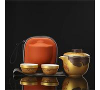 Set Da Tè Per Adulti Teiera Celadon Business Travel Express Tazze Da Tè Set Portatile In Ceramica Dipinto A Mano Set Da Tè Portatili(Type-C)