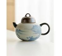 Set Da Tè Per Adulti Teiera Cinese Per La Preparazione Del Tè 150ml Retro Matte Glaze Pot Con Foro A Sfera Filtro Puro Dipinto A Mano Paesaggio In Ceramica Set Da Tè Portatili