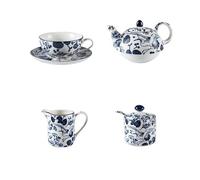 Set Da Tè Per Adulti Teiera Per 1 Persona, Tazza, Lattiera, Zuccheriera, Bar Per La Casa, Bicchieri, Set Da Tè In Ceramica, Caffè, In Porcellana Blu E Bianca Set Da Tè Portatili