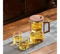 Set Da Tè Per Adulti Teiera Vetro Resistente Calore Bollitore Filtrante Un Pulsante Filtro Riscaldabile Cinese Kung Fu Tè Puer Set Da Tè Portatili(B)