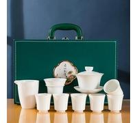 Set Da Tè Per Adulti Un Set Completo Tè Porcellana Bianca Giada Grassa Montone Ceramica Kung Fu Per Ufficio Casa Confezione Regalo Set Da Tè Portatili(D)